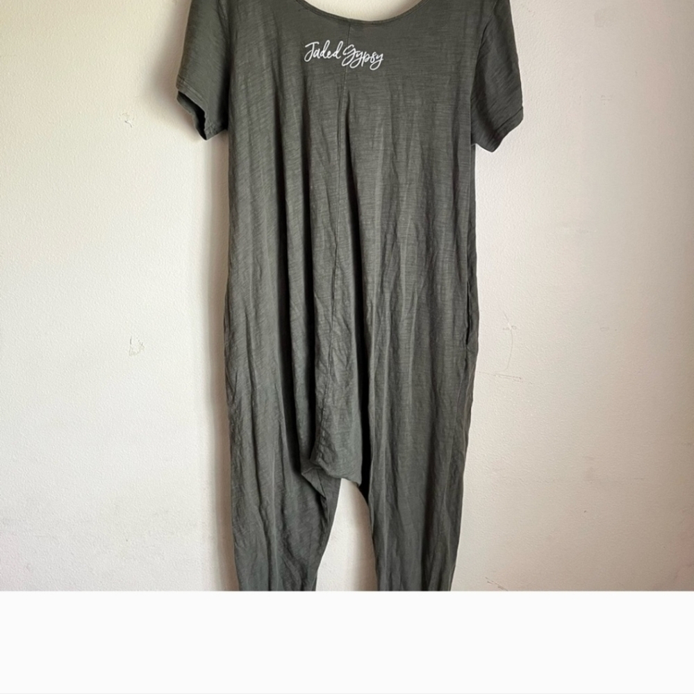 Jaded gypsy Olive Harlem harem jogger jumpsuit one piece union suit 100% cotton